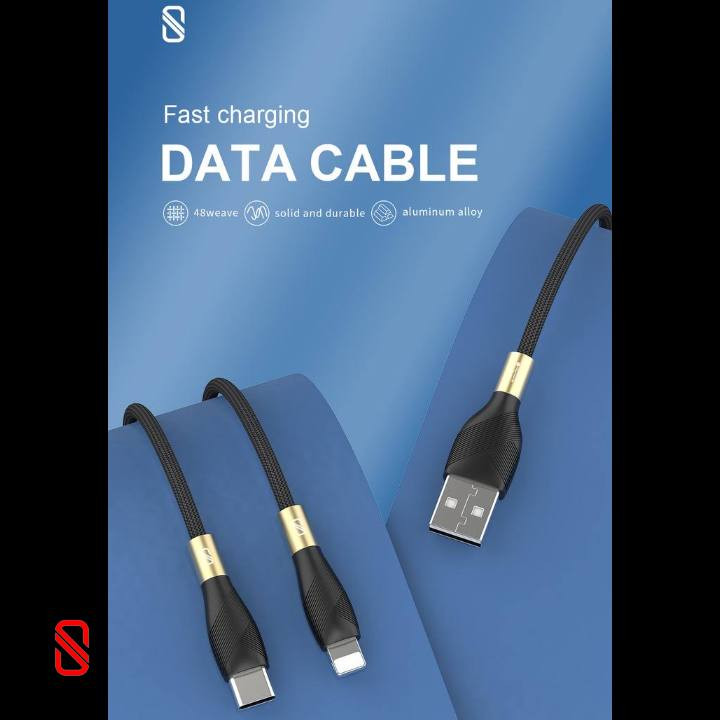 کابل شارژ سریع USB به Lightning مدل S طول 120 سانتیمتر